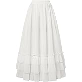 Scarlet Darkness Maxi Skirts for Women Long Renaissance Skirt Flowy Ruffle Tiered Skirt