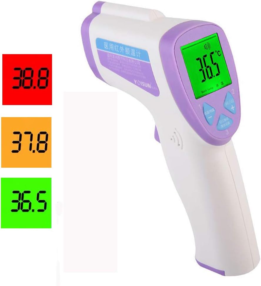 Lzour Digital Thermometer Forehead Gun Infrared Thermometer Quick Measurement LCD Display Fever Reminder Electronic Thermometer