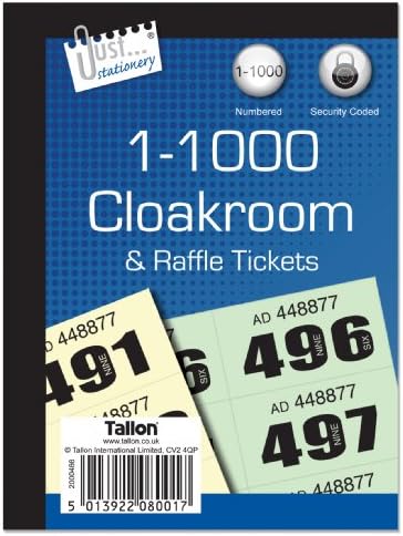 Tallon TA18001 Cloakroom Tickets