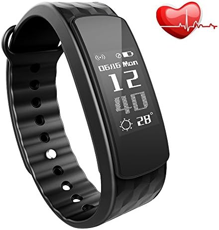 iWOWNfit i6 HR Fitness Tracker Smart Bracelet with Dynamic Heart Rate Monitor Deep/Light Sleep Tracking,Call,Text&Calendar Alerts Calories Steps Track Waterproof Wristband