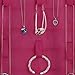 Valdler Dual Sides Hanging Jewelry Non-woven Organizer 30 Pockets 14 Hook-and loop Tabs Holder Storage Bag Without Hanger (Rose)