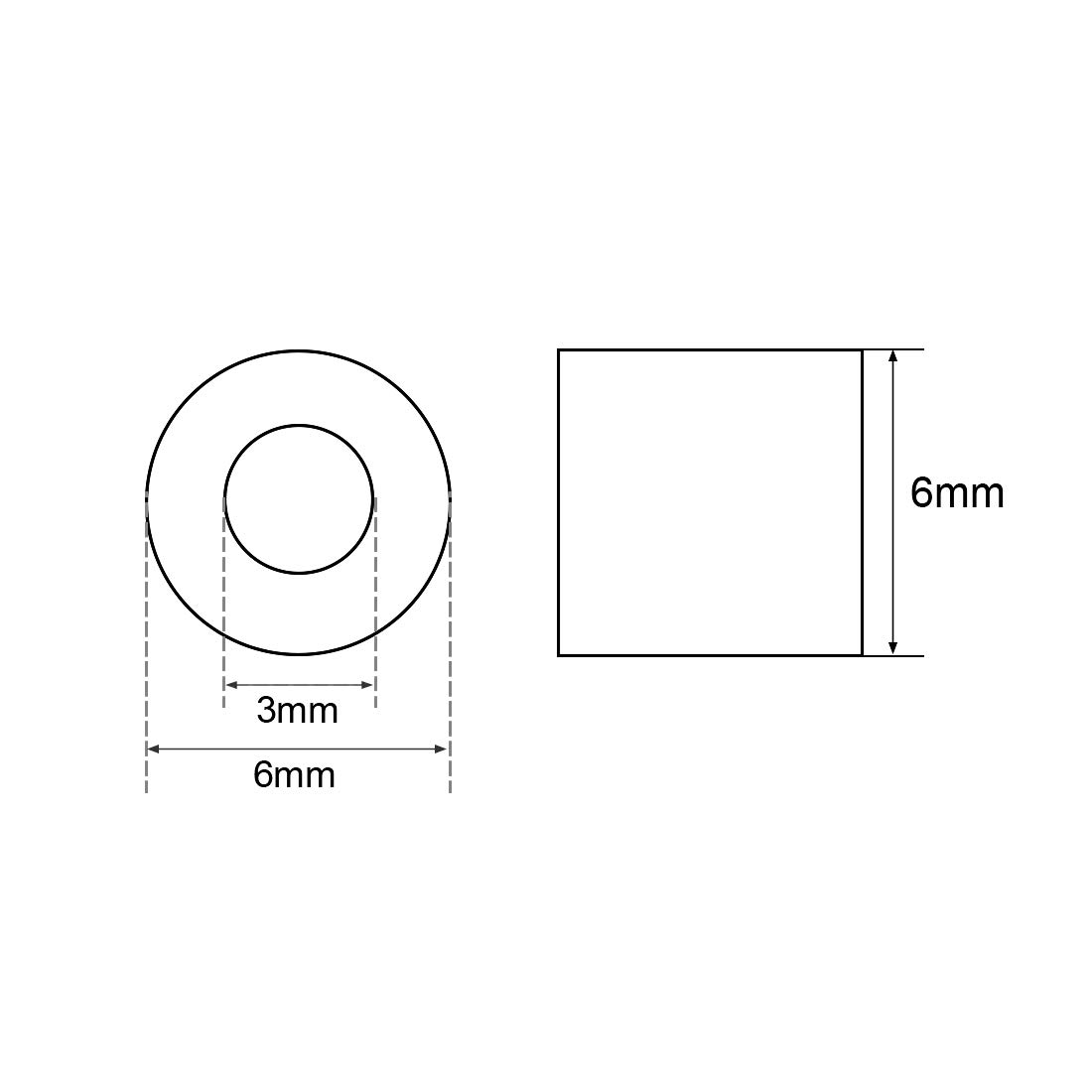 sourcing map Aluminum Wire Rope Stop Sleeve Round Cable Ferrule Loop for 1/8" Wire Rope Pack of 20, M3 - Image 3