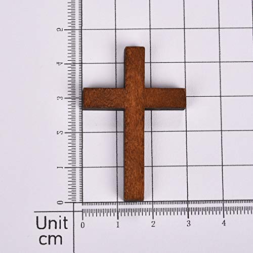 LANBEIDE Bulk 100 Pieces Wood Cross Charms Pendants for Jewelry Making DIY Natural Wood Cross Party Crafts DIY Jewelry Projects - Thumbnail 5