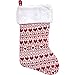 Gift Boutique Set of 3 Christmas Stockings Holiday Stocking, Red White and Grey Colors with Reindeer, Tree, Heart and Snowflake Design