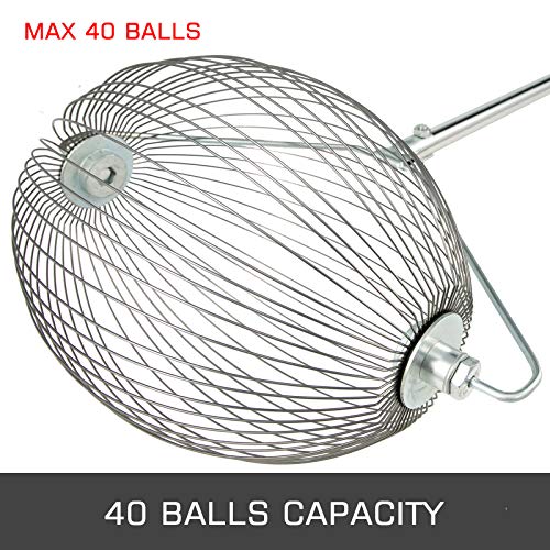 Happibuy Tennis Ball Picker 40 Balls Hopper Mover Tennis Ball Retriever Collector Pick Tennis Ball Picker Upper Tennis Hopper Tennis Ball Basket Tennis Ball Hopper for Tennis (Oval) - Thumbnail 5