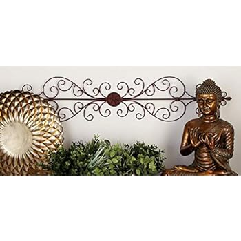 Deco 79 Rustic Floral and Scrolled Metal Wall Decor, 8