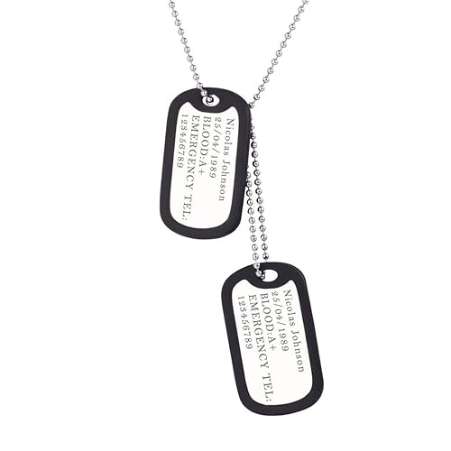 U7 Schmuck personalisiert oder Nicht Männer Frauen Halskette Edelstahl Armee Stil Dog Tag Anhänger Militärischen Erkennungsma