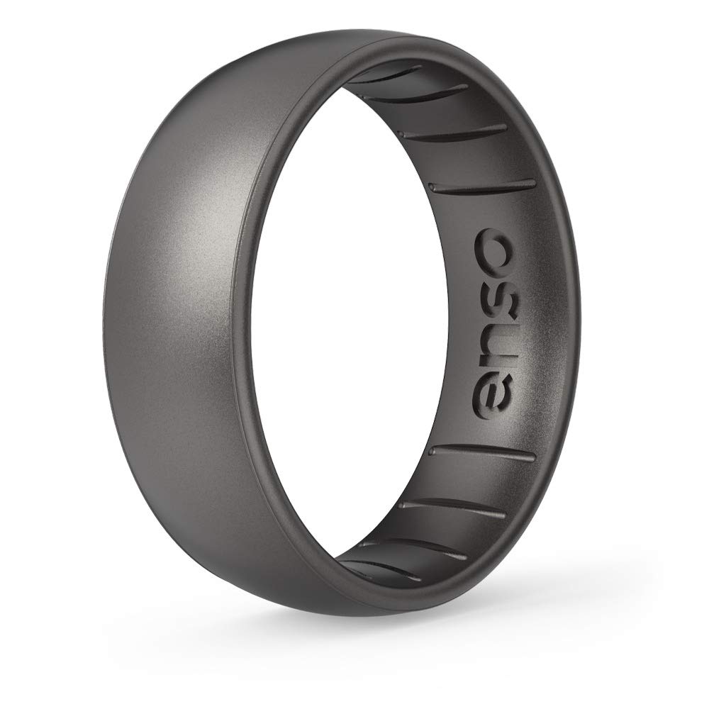 Enso Rings Classic Elements Series Silicone Ring Silver Bands without