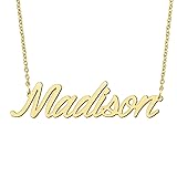 BYBWBL Madison Name Pendant Necklace 18k Gold