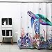 MACOFE Sea Turtle Shower Curtain Set with Hooks,Nautical Ocean Shower Curtains for Bathroom,Washable Fabric Color Bathroom Curtainr Multiple Size