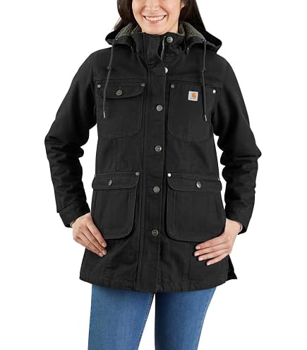 Amazon.com: Carhartt Women's Washed Duck Active Jac, Black, X