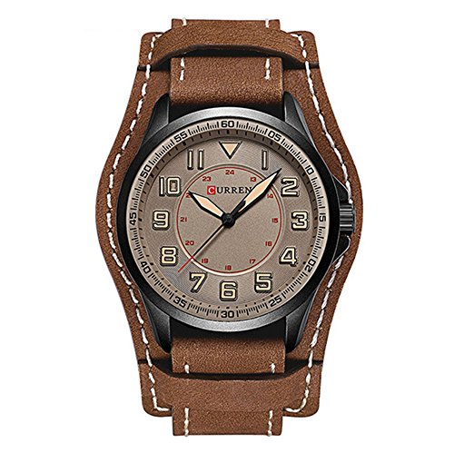 CURREN Original Good quality Men's Sports Casual Waterproof Leather Quartz Wrist Watch 8279 (All brown)