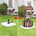 Giantex Rustic Wooden Wishing Well Planter with Hanging Bucket and Roof, Flower Plants Planter Wishing Wells for Outdoors Backyard Patio Garden Lawn Outside Decor