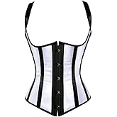 Sapubonva Underbust Corset basques and Corsets plus size bustier halter stripe women top victorian costumes