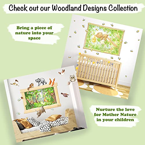 Woodland Animals Peel and Stick Wall Decals for Kids Room Decor. Forest Creatures Wall Stickers for Wall Decor. (Fox, Squirrel, Bunny)