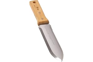 NISAKU NJP650 The Original Hori Hori Namibagata Japanese Stainless Steel Weeding Knife, 7.25-Inch Blade