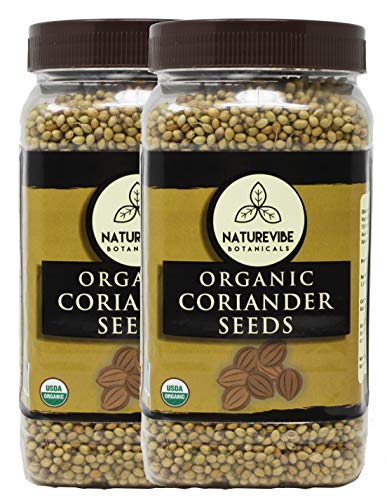 Organic Coriander Seeds (2lbs) (2 Pack of 1lbs Each) by Naturevibe Botanicals | Raw, Gluten-Free & Non-GMO | Adds Flavor and Taste
