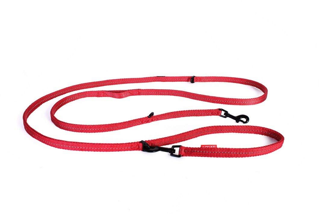 EZYDOG Vario 6 LITE Multi-function Dog Lead | 3-6 Foot Adjustable Dog Lead, Training Lead, Reflective Webbing, Small Dogs, Medium Dogs, Large Dogs, Sturdy Dog Lead (Red)