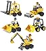 Constriction building toys, Set of 5 Construction building block, Forklift ,Bulldozer, Road Roller, Excavator, Front Loader Tractor Truck, 180 pcs