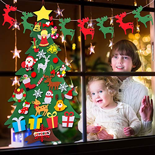 image for JOYORUN Felt Christmas Tree, 3.3 ft DIY Christmas Tree with 29 Pcs Orn