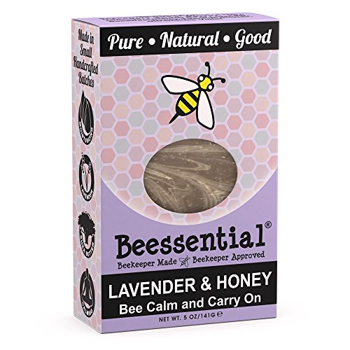 Beessential All Natural Honey & Lavender Small Batch Bar Soap- Great for Men, Women, and Children – Paraben Free - Made in USA – 5 Oz.