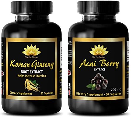 libido pills - KOREAN GINSENG – ACAIBERRY - COMBO - acai tea weight loss - 2 Bottles (60+60 Capsules)