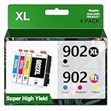 902XL Ink Cartridges for HP Printers 4 Pack