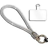 Fengirl Hands Free Detachable Cell Phone Lanyard,Lanyard with Tether Tab,rhinestone Phone Wrist Strap,Keychain Wristlet Charm