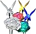 Brilliant & Mo Stunning 2 Solar Rose Lights with 2 Solar Hummingbird Lights Garden Stakes for Home Patio Deck Lawn Yard Decor