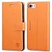 iPhone 7 Case, iPhone 8 Case, SHIELDON Premium Genuine Leather iPhone 8 Wallet Case [Cash and Card Slots] [Kickstand] Magnetic Flip Cover Compatible with iPhone 7 / iPhone 8 - Brown