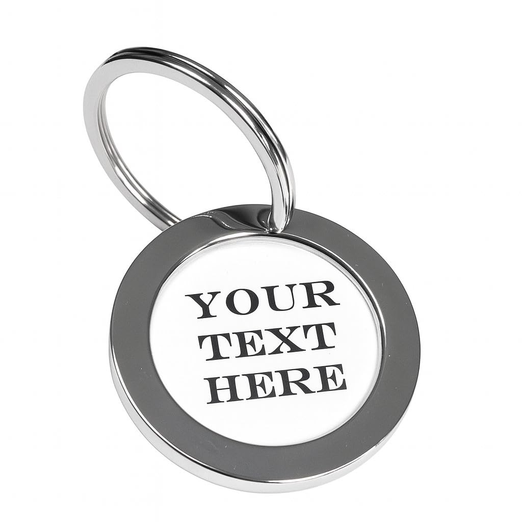 Harts Nickel Plated Metal Keyring with Blank Insert for Your Own Text