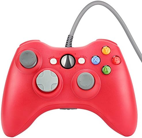Wired Gaming Gamepad Controller Zoewal FA04 USB Gamepad for Xbox 360 Game and PC-Red (Third-party manufacturing)