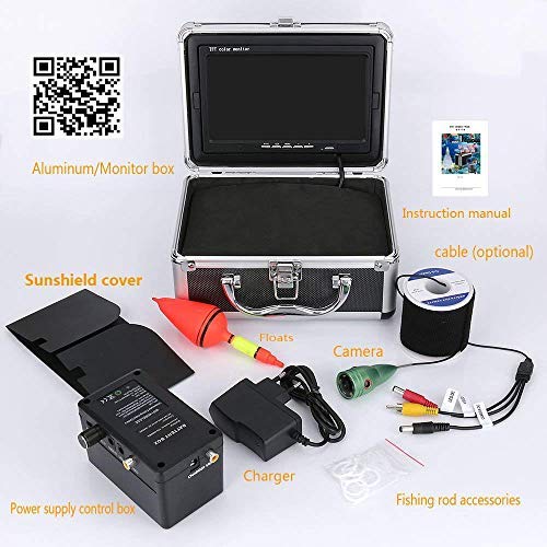 7 ‘pouces Moniteur Couleur 30m 1000tvl Kit De Caméra Vidéo De Pêche Sous-marine, Hd Wifi Sans Fil Pour Ios Android App Prend En Charge L’enregistrement Vidéo Et Prend Des Photos Ccd Couleur Et Caméra