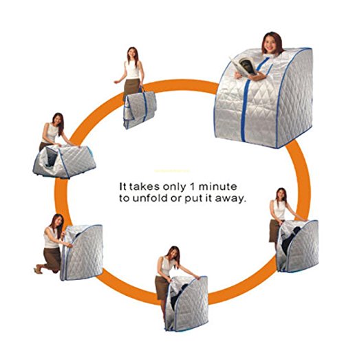 Ridgeyard Portable Safe Folding Far FIR Infrared Sauna Spa Tent with Heating Footpad and Chair Slimming Weight Loss +Negative Ion Detox