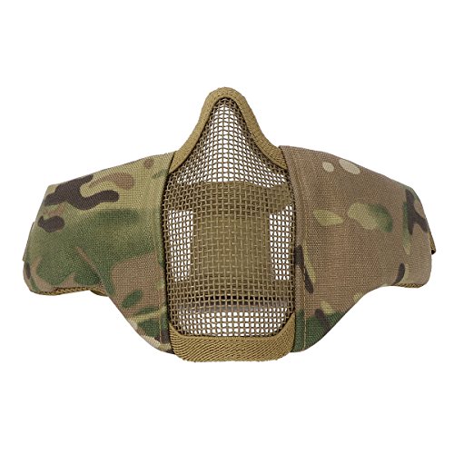 IronSeals Foldable 6" Half Face Mask Mesh Adjustable Tactical Lower Face Protective Mask for Airsoft/Hunting/Paintball/Shooting