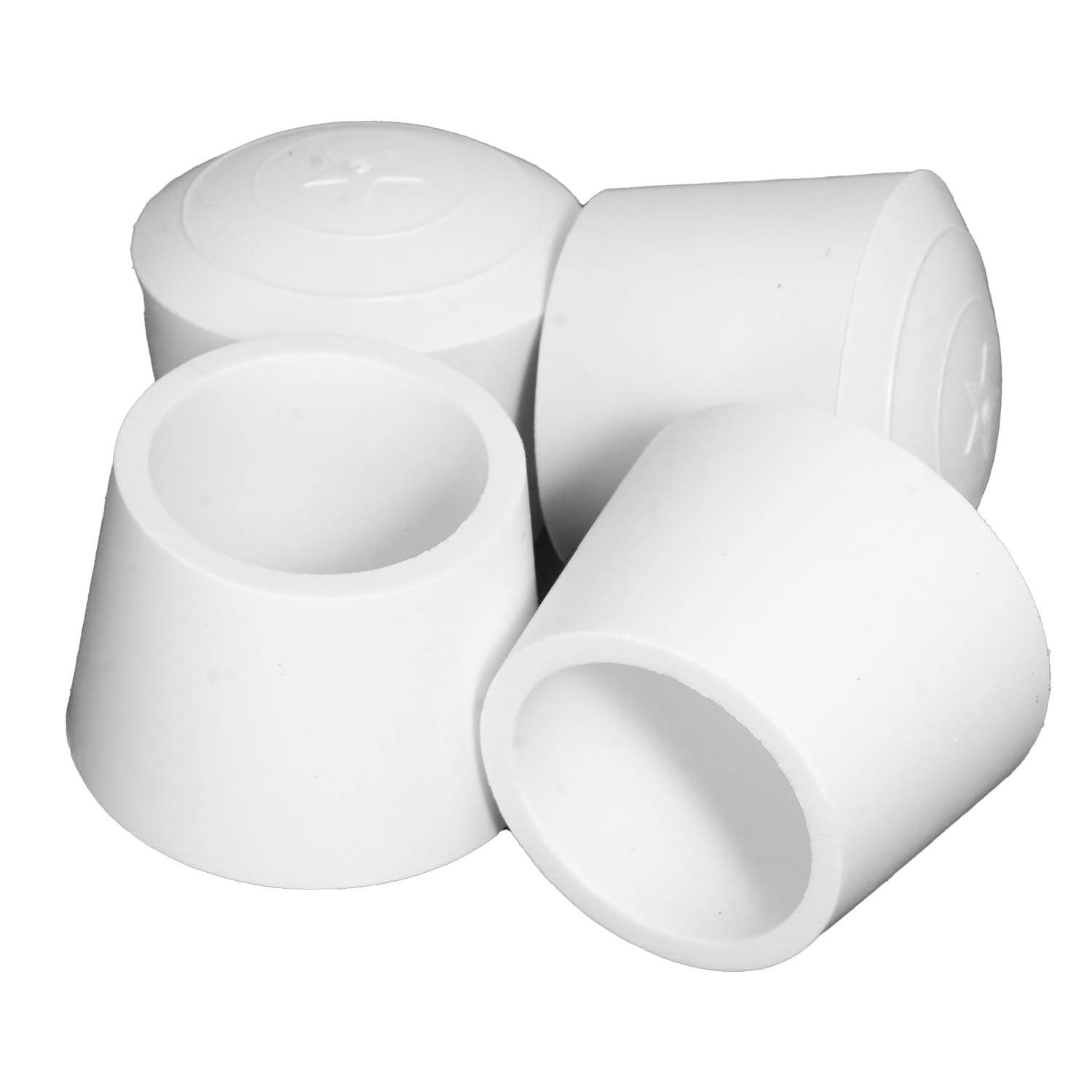 Photo 1 of Zinkebol 4 PCS White Round Rubber Chair Leg Caps Tips, Vinyl Rubber End Kits, Soft Touch Table Feet Cover, Anti Slip Floor Protector, 1 inch (25mm)