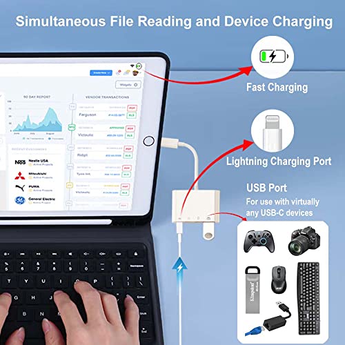 SD Card Reader for iPhone iPad with Lightning Ports, Portable Memory