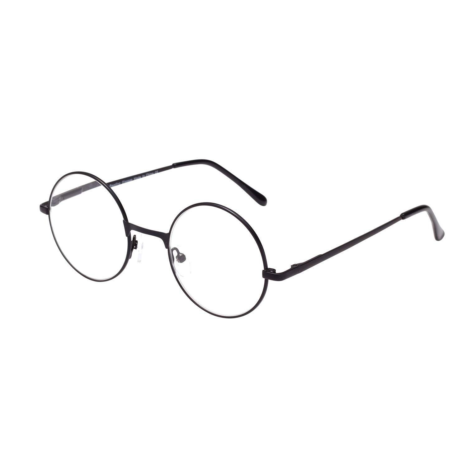 Vintage Round Style Reading Glasses 80s 90s Round Circle Metal Frame Clear Lens John Lennon Glasses Black 2 00 Amazon In Health Personal Care