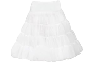 IC COLLECTIONS I.C. Collections Little Girls White Bouffant Half Slip Petticoat Tea Length