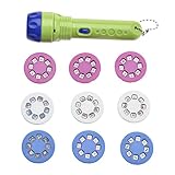 HD Cartoon Small Flashlight Projector, Mini Story Machine for Boys and Girls Picture Light Children Early Education Learning Fun Toys, Small flashlights for Kids, Moonlight Story Projector