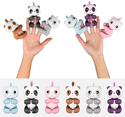 Logres Finger Pet Fingertip Panda Electronic Interactive Baby Pet Smart Fingers Smart Induction Toys Gifts for Kids Christmas Gift (#Gray Panda)