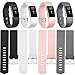 Fitbit Charge 2 Bands, Nicpay 4PCS Newest Adjustable Replacement Accessory Sport Strap Band for Fitbit Charge 2 Smartwatch Heart Rate Fitness Wristband (Black,White,Gray,Pink, 6.2