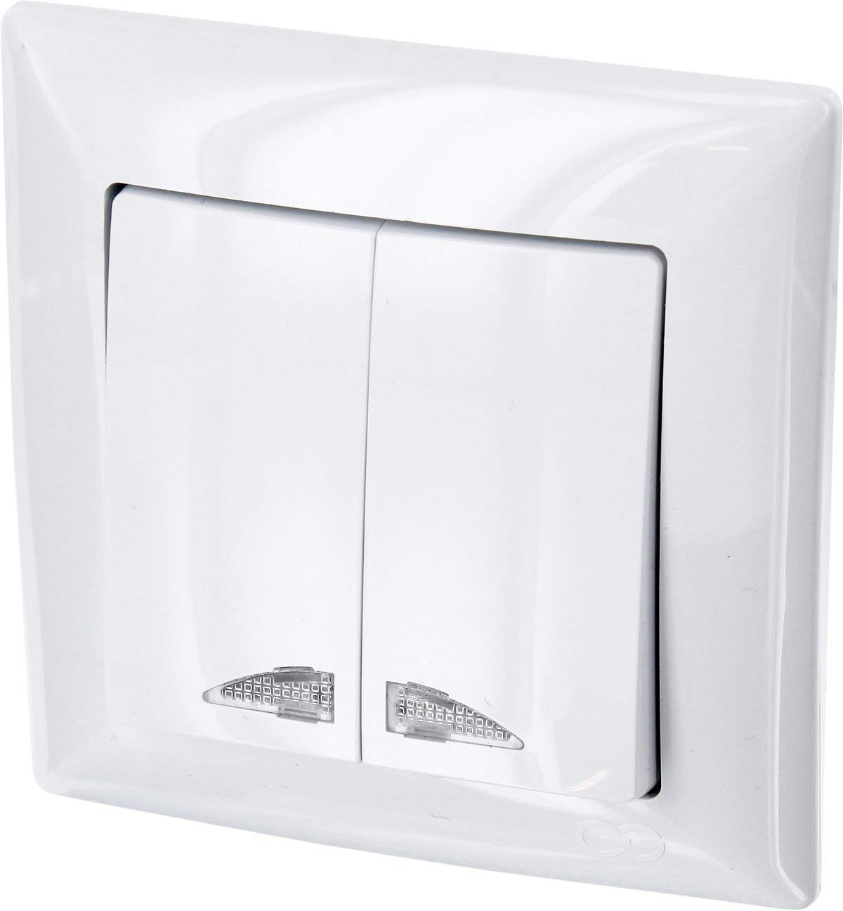 UP 2-Way Series Switch with LED Lighting - All-in-One - Frame + Flush-Mounted Insert + Cover (Series G1 Pure White)
