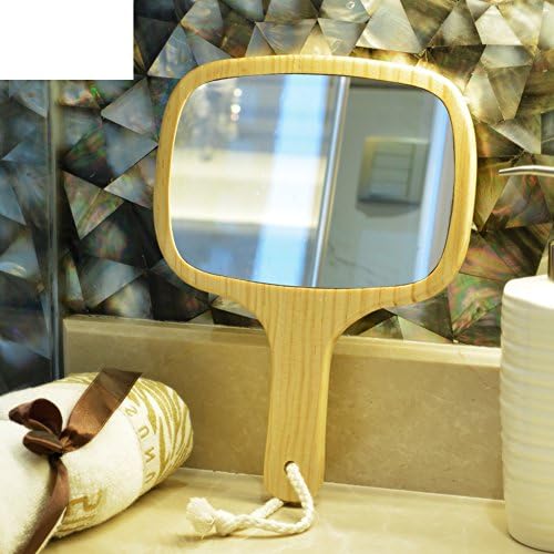 Princess wooden handle in his hand in the mirror/ portable make-up mirrors/ hanging hand mirror-B