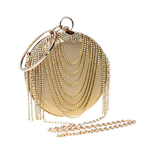 YOUTO Evening Party Clutch Bags Night Party Bags Tassel Women's Clutches Evening Bag Clutch Purse Bags Special Occasion Evening Handbags Evening Clutches Purses (Color : Gold) - Thumbnail 5