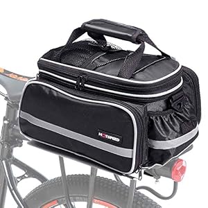 BAIGIO Bike Pannier Bag Waterproof Bicycle Rear Seat Trunk Panniers Extendable Cycle Storage Pouch with Shoulder Strap…