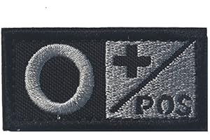 ewkft Blood Type Embroidered Patches A+ B+ AB+ O+ Embroidery Patch for Cloth Hat (O+)