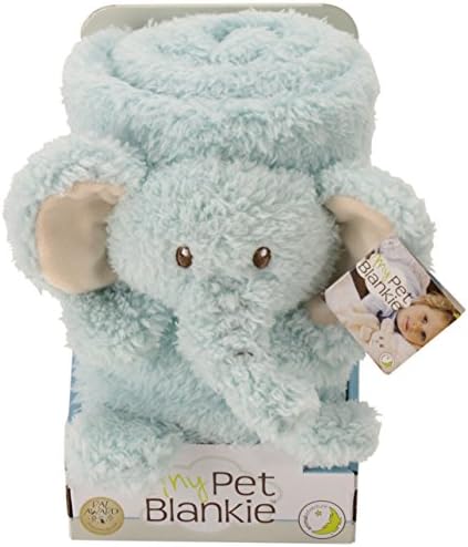 My Pet Blankie Original Ultra Soft 3-in-1-Blanket, Pillow, Plush Toy, Light Blue Elephant, 26"L x 39" W, Machine Washable, For Babies &amp; Children All Ages