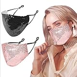 Fashion Sequin Face Mask Adjustable with Ear Cord