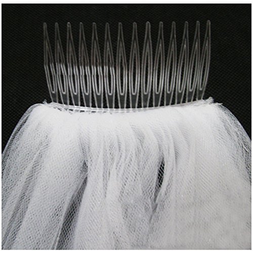 Pretty See Wedding Veil Holy Tulle Veil Bridal Wedding Veil with Comb for Wedding and Dress Collocation, White